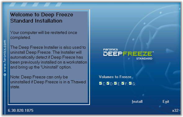 Deep Freeze Standard 7.22.020.3453_v8.30.020.4627_32位 and 64位中文免费软件(15.44 MB)