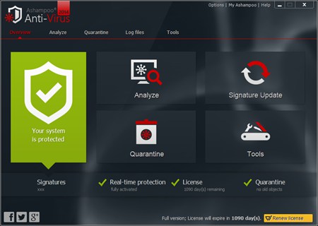 Ashampoo Anti-Virus 先进的恶意软件防护程序_1.2.0_32位 and 64位中文共享软件(168.84 MB)