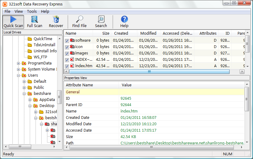 321soft数据恢复(321Soft Data Recovery Express)_2.13_32位 and 64位英文免费软件(745 KB)