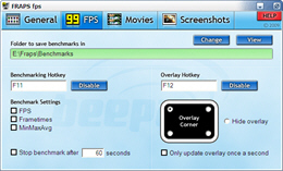 Fraps游戏录像软件_3.5.99英文版_32位英文共享软件(2.22 MB)