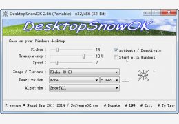 DesktopSnowOK(2011圣诞节雪花星星气泡效果) 绿色版_V2.66_32位中文免费软件(100 KB)