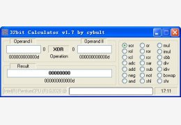 32位汇编指令计算器(32bit Calculator) 绿色版_v1.7_32位中文免费软件(10.6 KB)