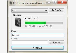 U盘图标名字更改器(USB Name And Icon Editor) 绿色免费版_1.0_32位中文免费软件(262 KB)