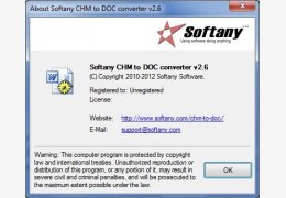 Softany CHM to DOC(chm文件转换成doc文件) 汉化绿色版_V2.0 _32位中文免费软件(500 KB)