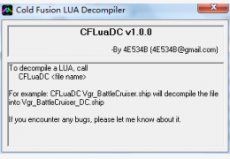 LUA4反编译工具(CFLuaDC) 绿色版_v1.0.0_32位中文免费软件(120 KB)