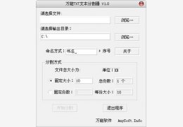 万能TXT文本分割器 绿色版_V1.0 _32位中文免费软件(195 KB)