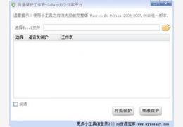 EXCEL工作表批量保护 1.1.0_1.0.0.0_32位中文免费软件(678.86 KB)