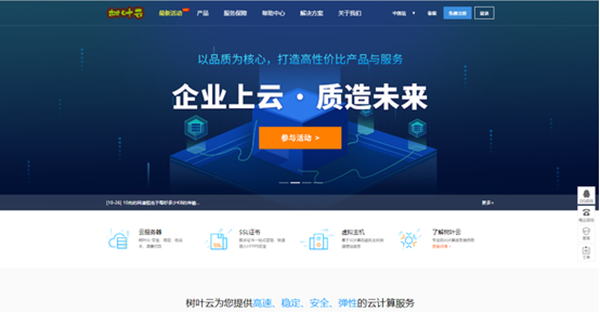 树叶云:枣庄内蒙云服务器低至25/月起100m大带宽仅349/月