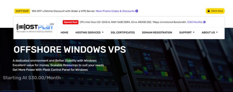 HostPlay离岸抗投诉VPS优惠15%:17美元/月起,荷兰/瑞典/保加利亚/俄罗斯机房
