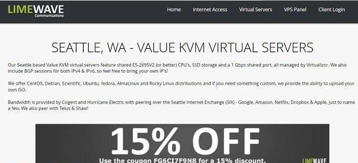 Limewave美国西雅图RYZEN VPS和E5 XEON VPS优惠15%,5.95美元/月起