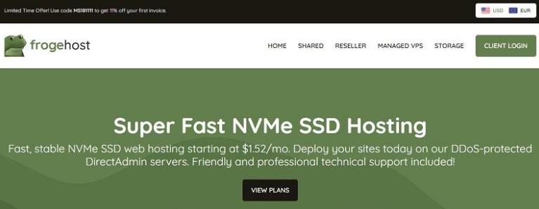 FrogeHost美国德克萨斯州达拉斯高频VPS上线：3.70+ GHz CPU，最高5.3 GHz，7.5美元/月起
