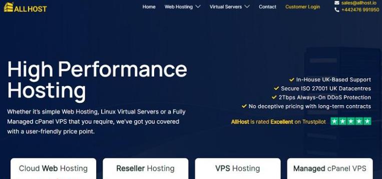 AllHost仅IPv6英国VPS:10英镑/年,独立IPv4英国服务器20英镑/年