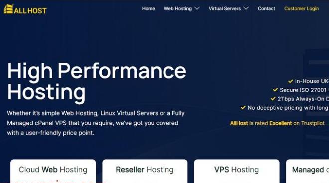 AllHost英国Ryzen 7900 VPS送双倍流量或双倍硬盘或双倍带宽,9.5英镑/季度起