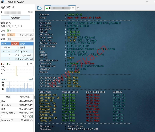 阿沐云:香港CN2大带宽200M,低至30元/月起,Gold 6133、CN2 GIA+AS10099+CMI高端线路、支持流媒体和ChatGPT