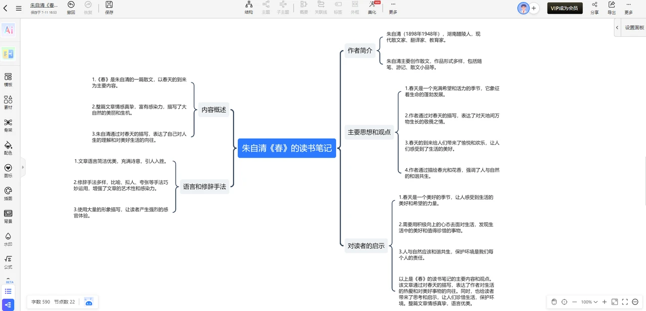 有它不用动手,一键 AI 生成思维导图,懒人必备!