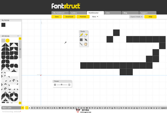 【素材网站】Fontstruct:在线免费字体创作工具