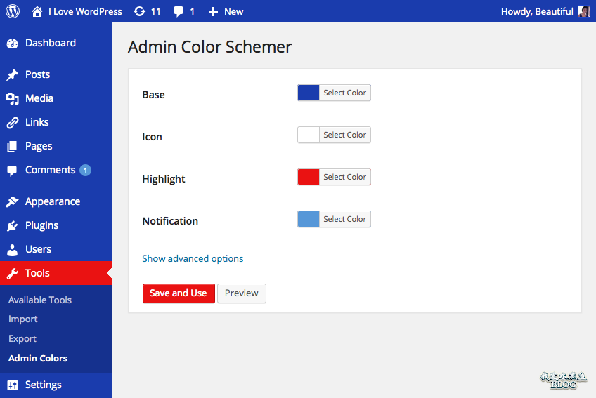 【Wordpress相关】使用 Admin Color Schemer 自定义 WordPress 后台配色