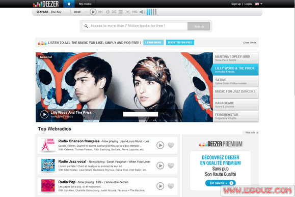 【经典网站】Deezer:法国在线音乐网