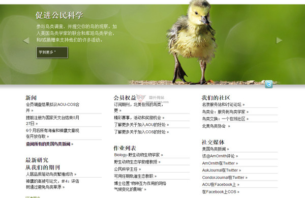 【经典网站】AOU:美国鸟类学家联合会