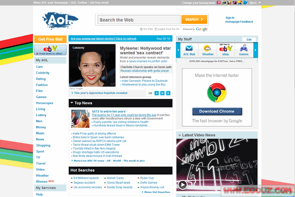 【经典网站】Aol.co.uk:英国AOL门户网