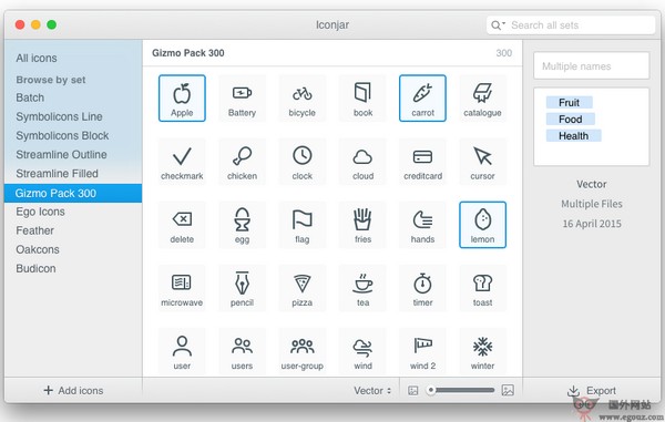【工具类】IconJar:图标素材管理工具