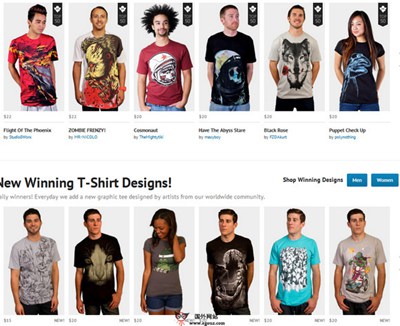 【经典网站】DesignByHumans:创意T恤购物平台