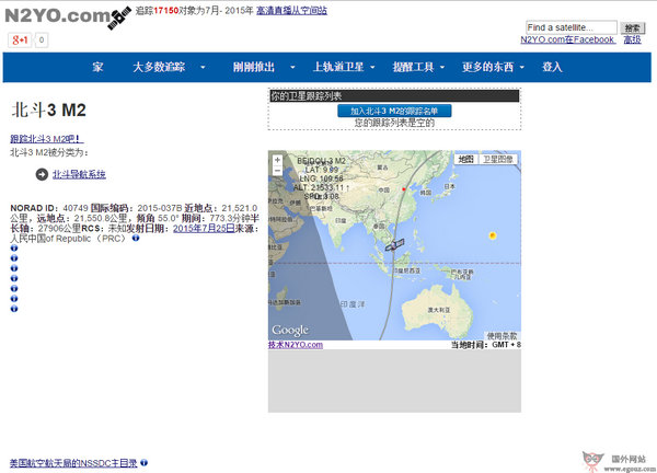 【经典网站】N2YO:在线实时卫星监测平台