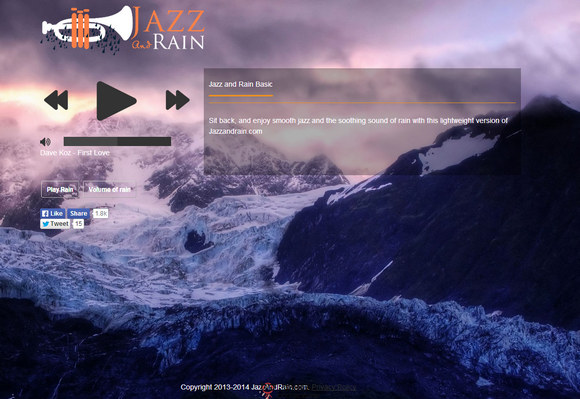 【经典网站】JazzAndRain:在线风雨声音乐模拟网