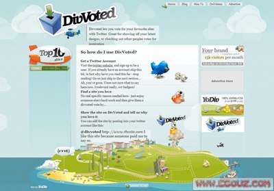 【经典网站】Divvoted:基于Twitter网站分享插件