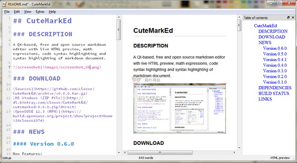 【工具类】CuteMarkEd:离线Markdown编辑器