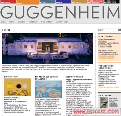 【经典网站】GuggenHeim:美国古根海姆博物馆