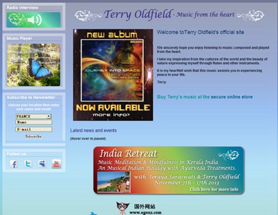 【经典网站】TerryoldField:英国特瑞·欧菲尔德心灵音乐大师
