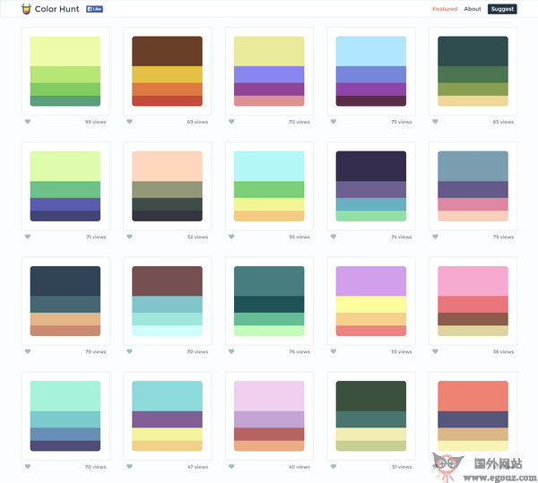 【素材网站】ColorHunt:颜色猎人色系组合网