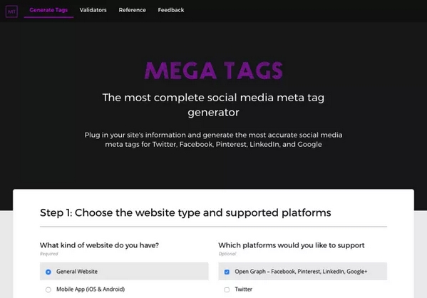 【工具类】MegaTags|网站META标签生成器