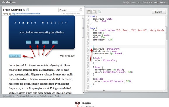 【经典网站】WebPutty:基于浏览器开源CSS编辑器
