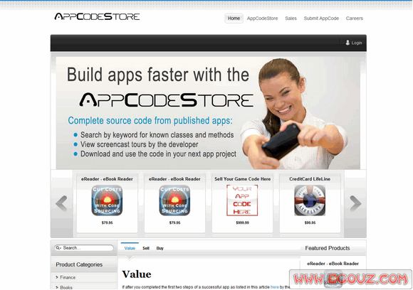 【经典网站】AppCodeStore:开发者电子商务交易平台