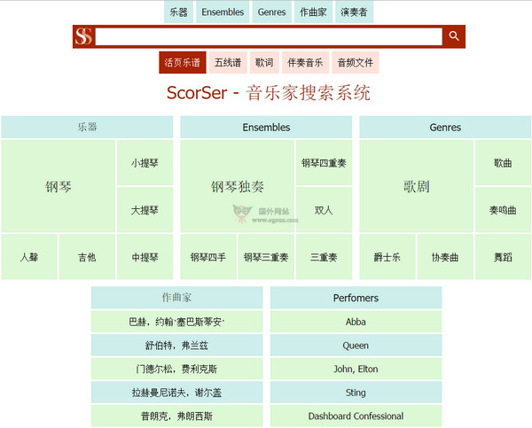 【经典网站】Scorser:音乐乐谱下载站