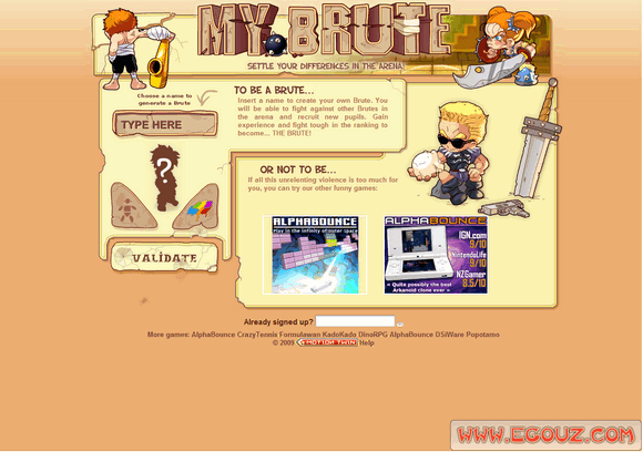 【经典网站】MyBrute:在线网页游戏平台
