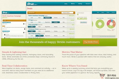 【经典网站】StrideApp:在线销售进程协作管理工具