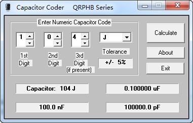 Capacitor Coder电容公差计算_【计算器软件Capacitor Coder,电容公差计算器】(22KB)