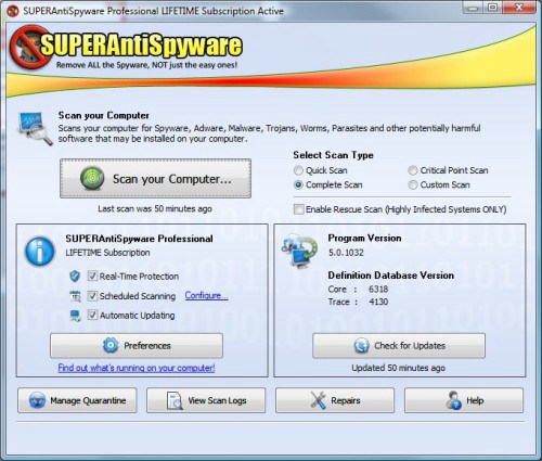 SuperAntiSpyware 免费杀毒软件_【安全软件杀毒软件】(19.8M)
