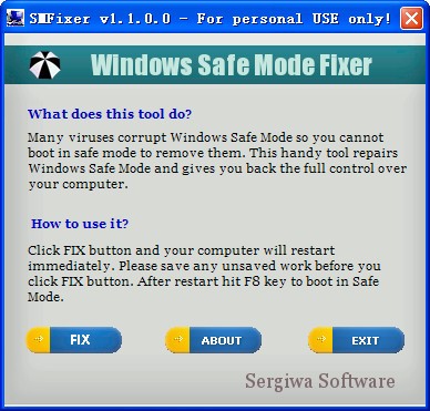 SMFixer 一键修复Windows安全模式_【系统维护安全模式,修复】(39KB)