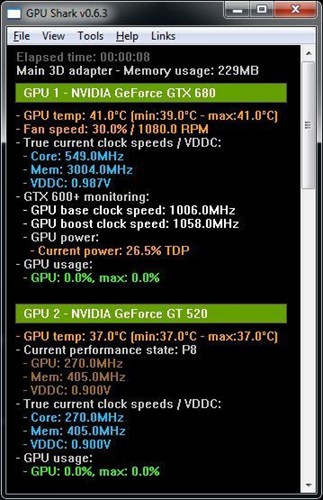 GPU Shark 显卡状态监视_【其它电脑硬件检测软件,显卡状态】(543KB)